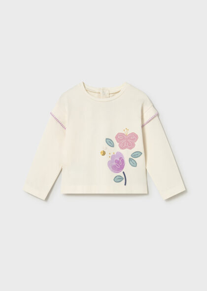 Camiseta m/l - Hueso-lila