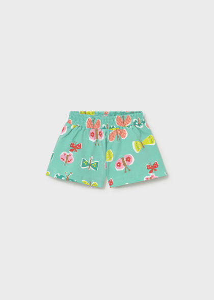 Pantalon corto punto estampad - Turquesa
