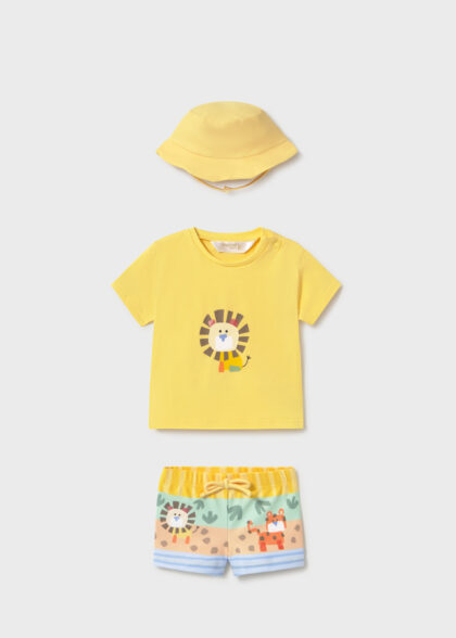 Conj. baño y gorro - Mostaza