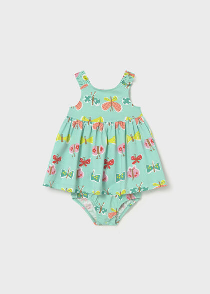 Vestido estampado con braguit - Turquesa