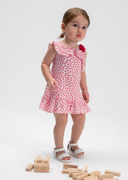 Vestido punto bambula print - Rojo