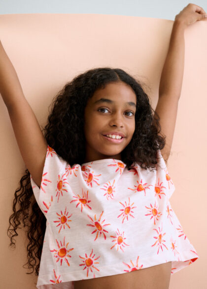 Camiseta m/c estampada - Salmon