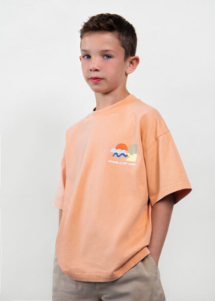 Camiseta m/c formas - Coral