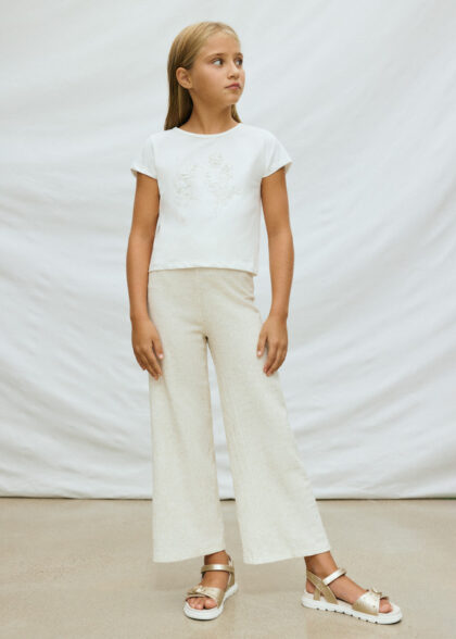 Pantalon largo imitacion lino - Lino