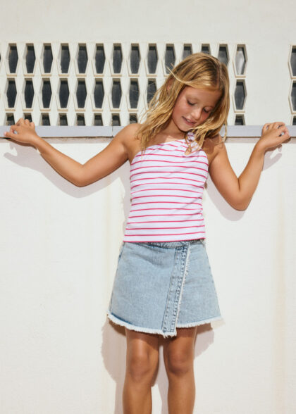 Falda pantalon tejana - Claro