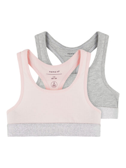 name it — NKFSHORT TOP 2P NOOS - Barely Pink w/ Grey Melange