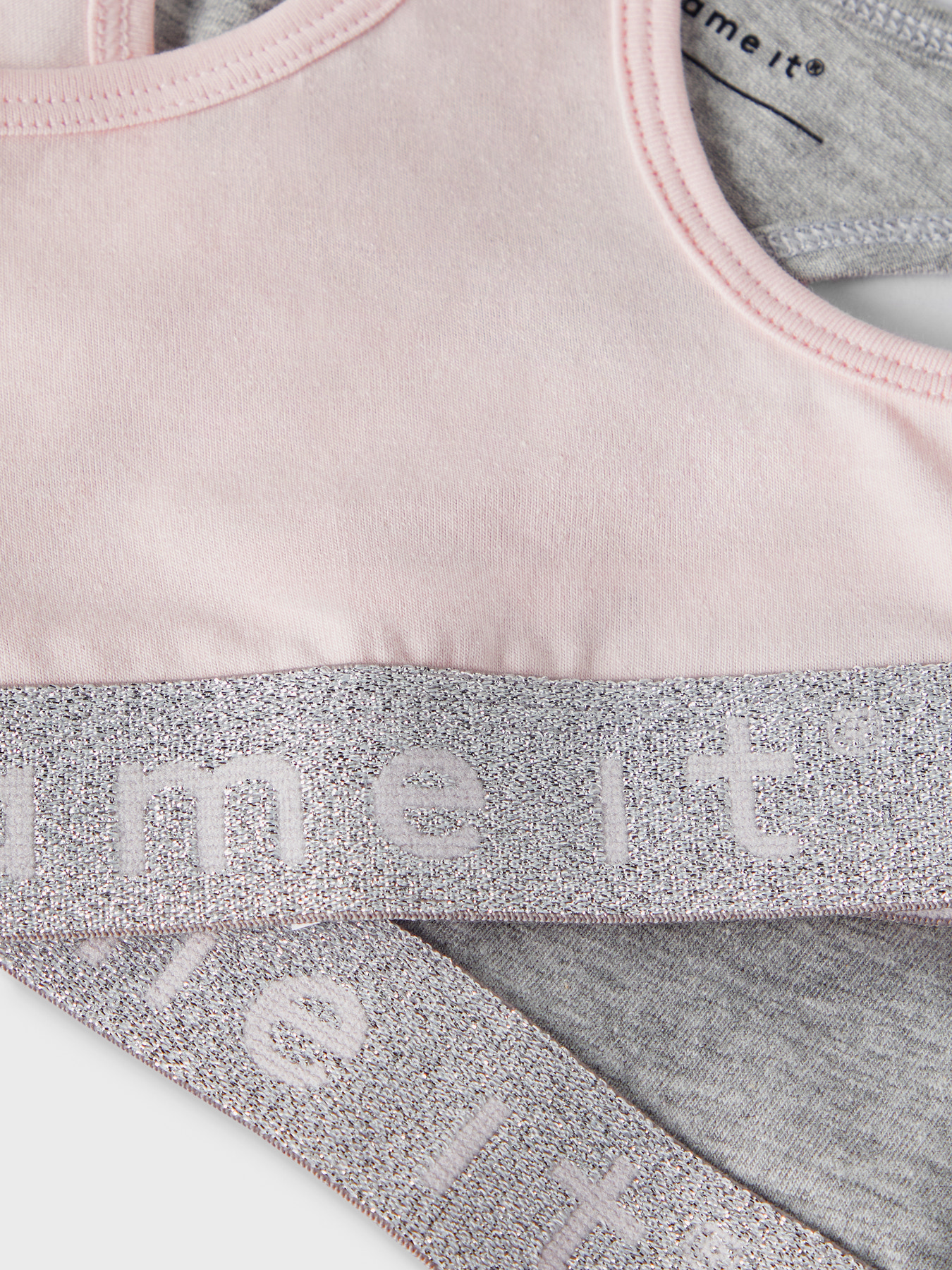 name it — NKFSHORT TOP 2P NOOS - Barely Pink w/ Grey Melange - Imagen 2
