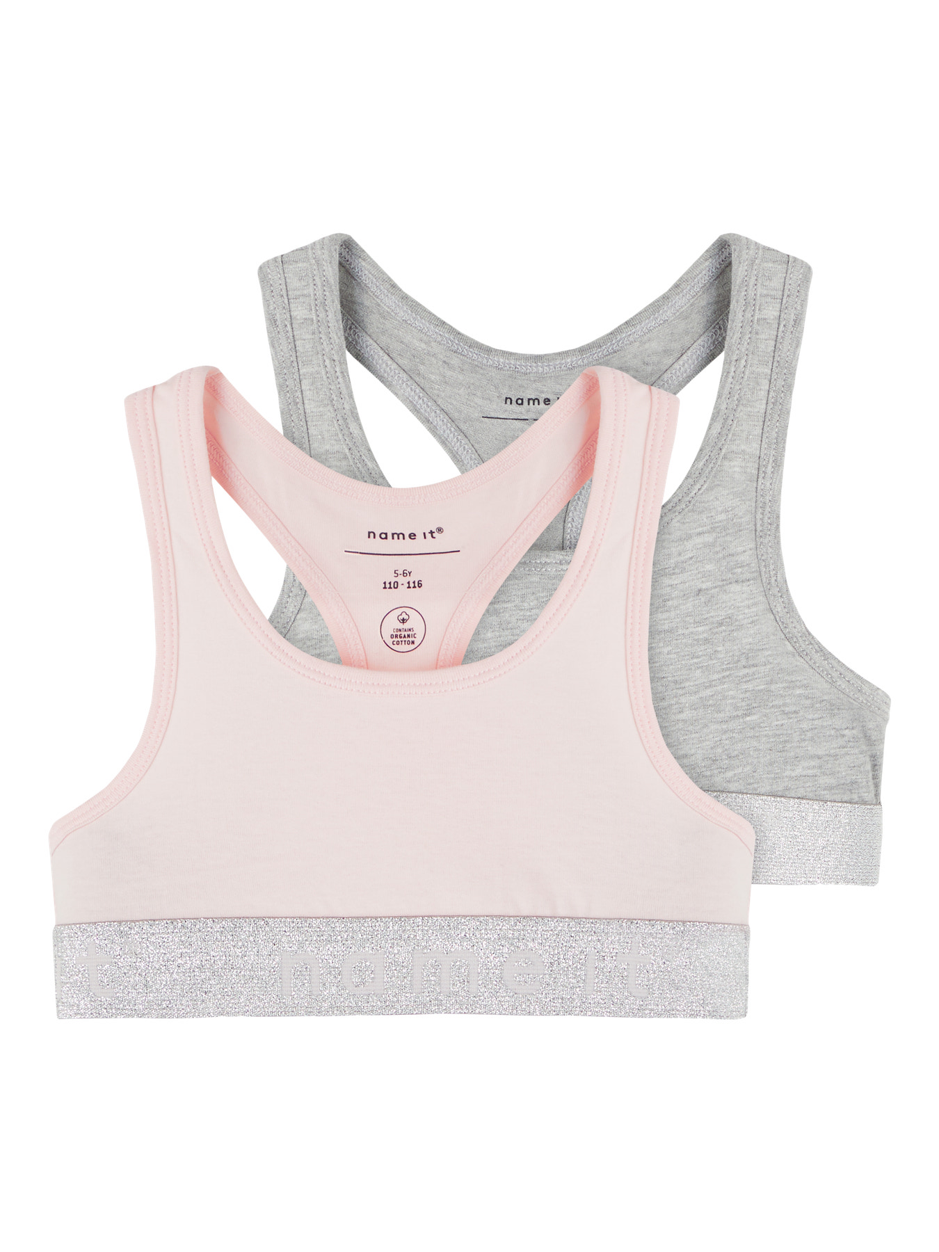 name it — NKFSHORT TOP 2P NOOS - Barely Pink w/ Grey Melange