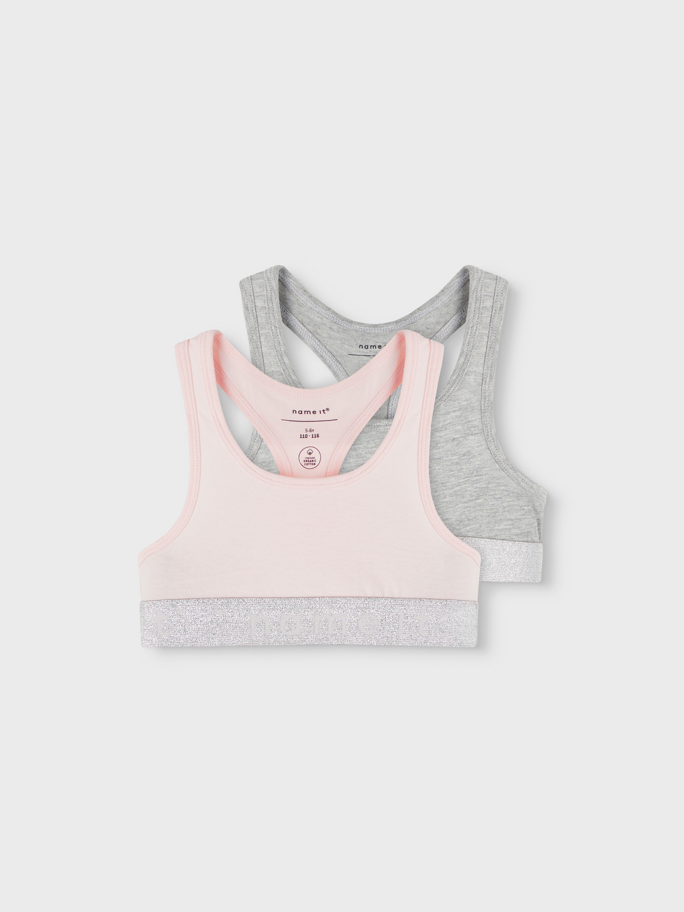 name it — NKFSHORT TOP 2P NOOS - Barely Pink w/ Grey Melange - Imagen 3