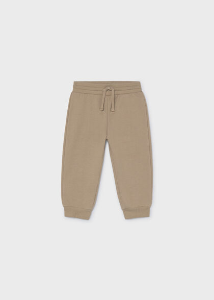 Pantalon felpa basico puños - Avellana