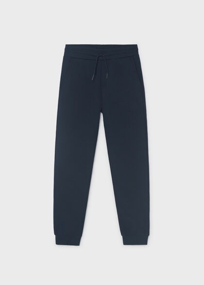 Pantalon felpa basico puños - Azul