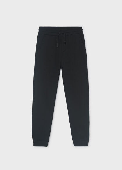 Pantalon felpa basico puños - Negro