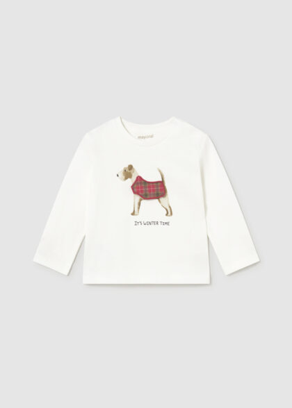 Camiseta m/l aplique play - Nata