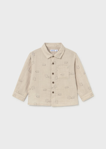 Camisa m/l bambula - Dark tofu
