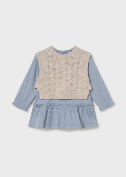 Vestido con chaleco tricot - Colibri