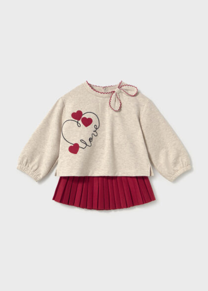 Conj. falda con pullover - Rojo