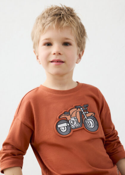 Camiseta m/l embossed - Teja