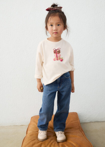 Pantalon largo denim fantasia - Medio