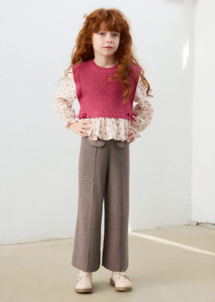 Pantalon largo tricot - Moka mez