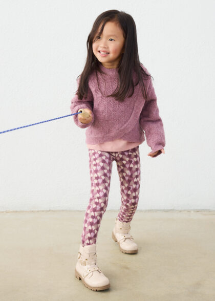 Leggings punto estampado - Violeta