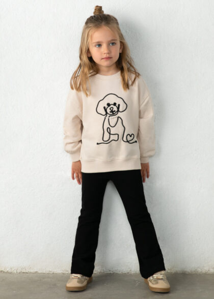 Conj. leggings felpa cordon - Negro