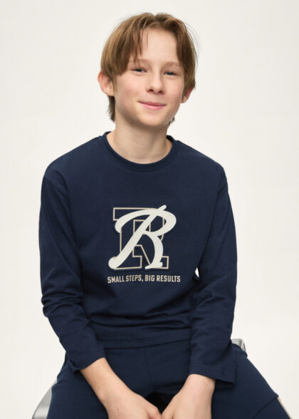 Camiseta m/l embossed - Azul
